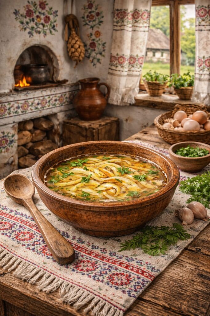 Бульон домашний с яичным блинчиком — простой рецепт куриного бульона