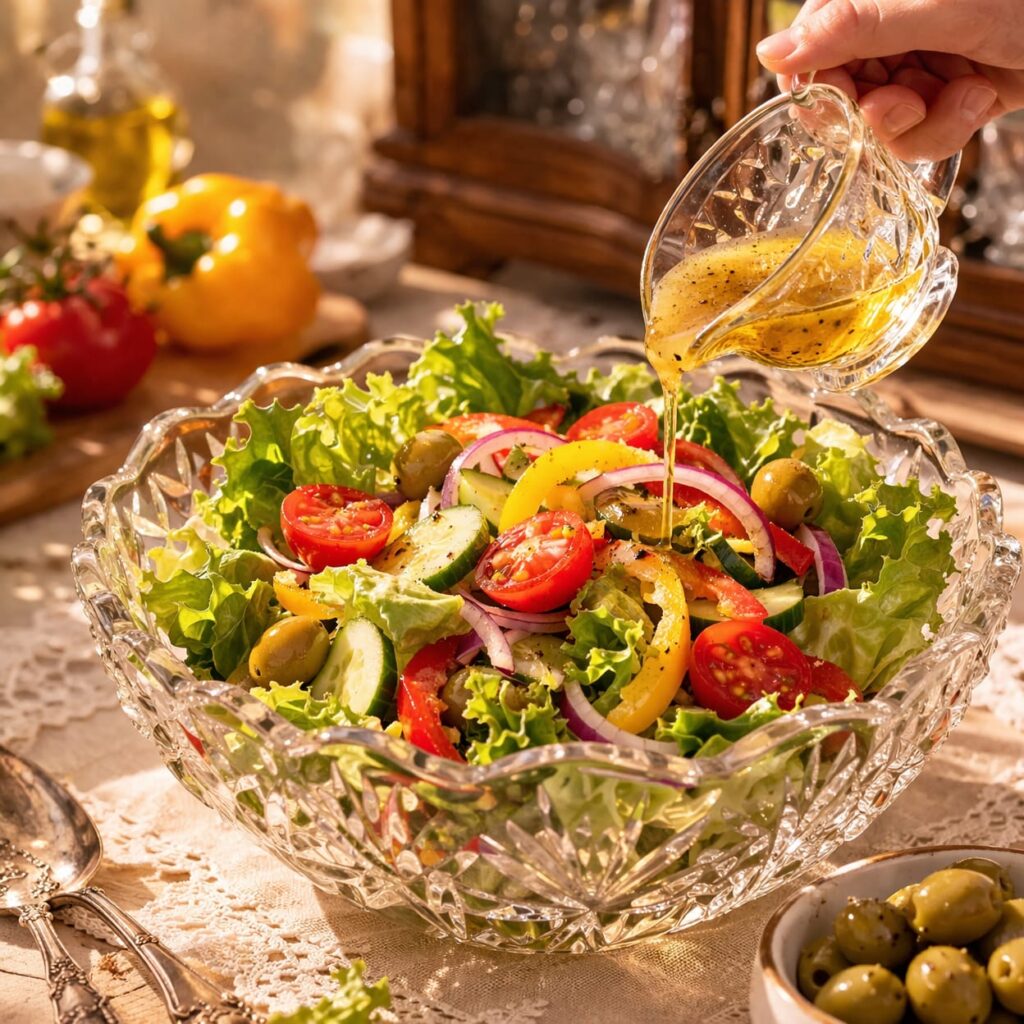 Заправка вінегрет для овочевого салату поливання овочевого салату заправкою вінегрет