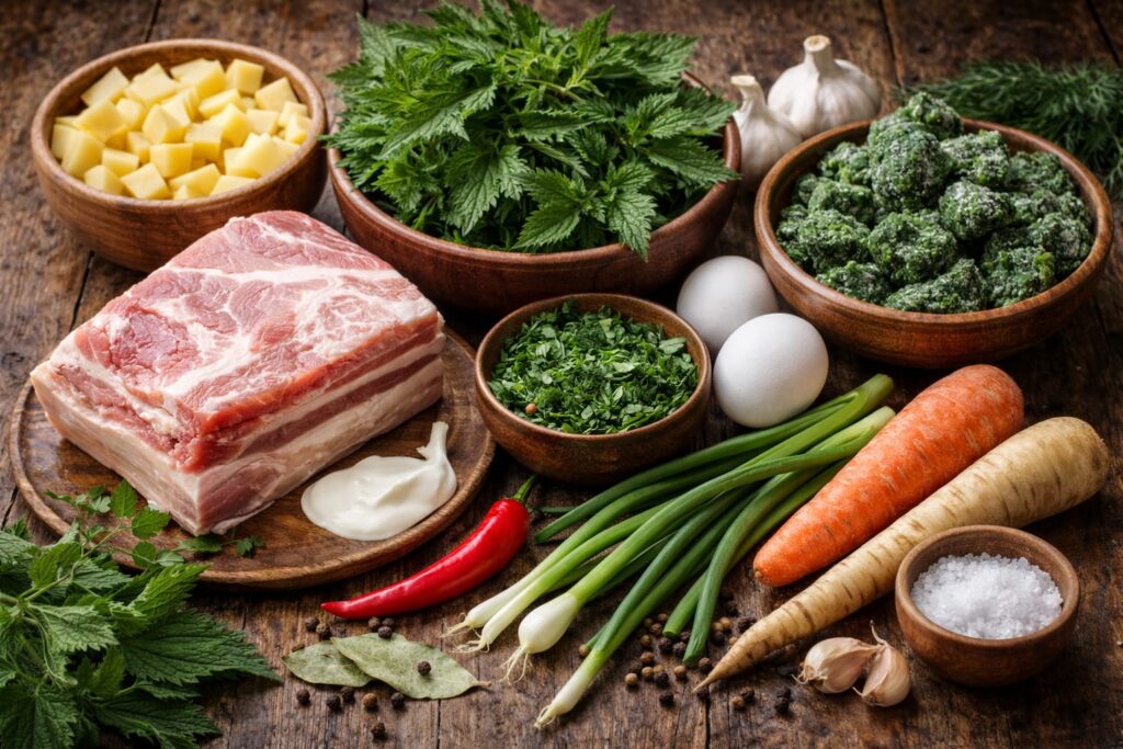 Борщ зелёный с крапивой и шпинатом2 Борщ зелёный с крапивой и шпинатом2