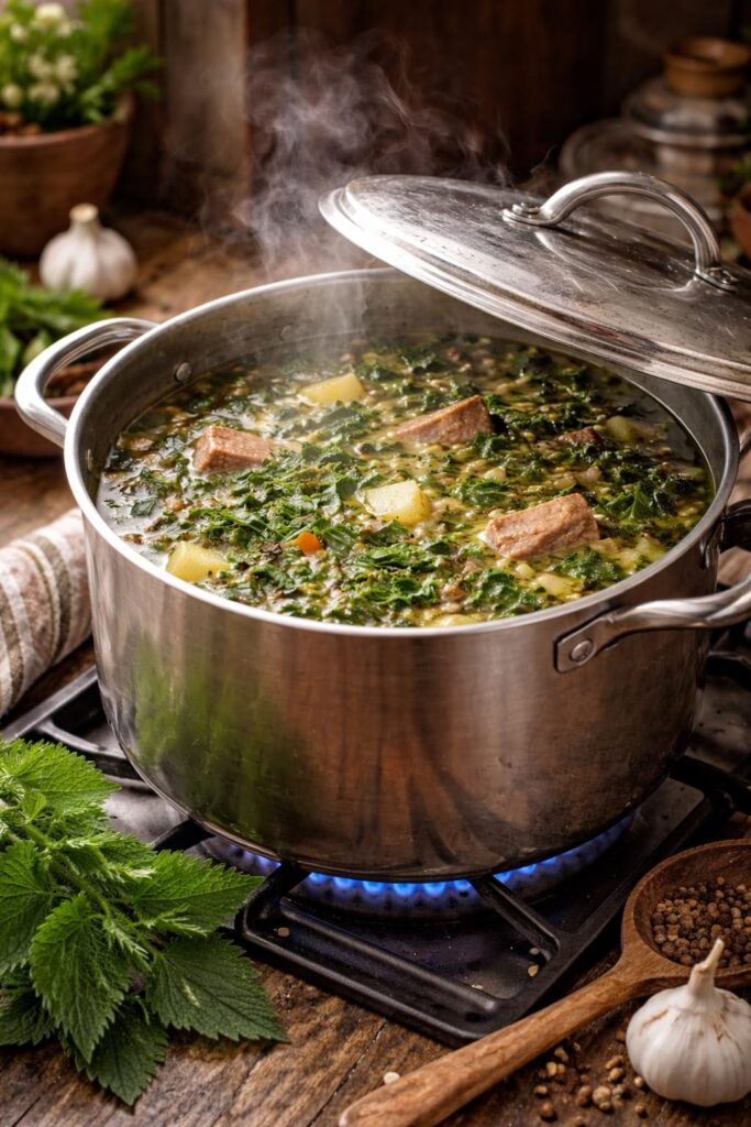 Борщ зелёный с крапивой и шпинатом3 Борщ зелёный с крапивой и шпинатом3