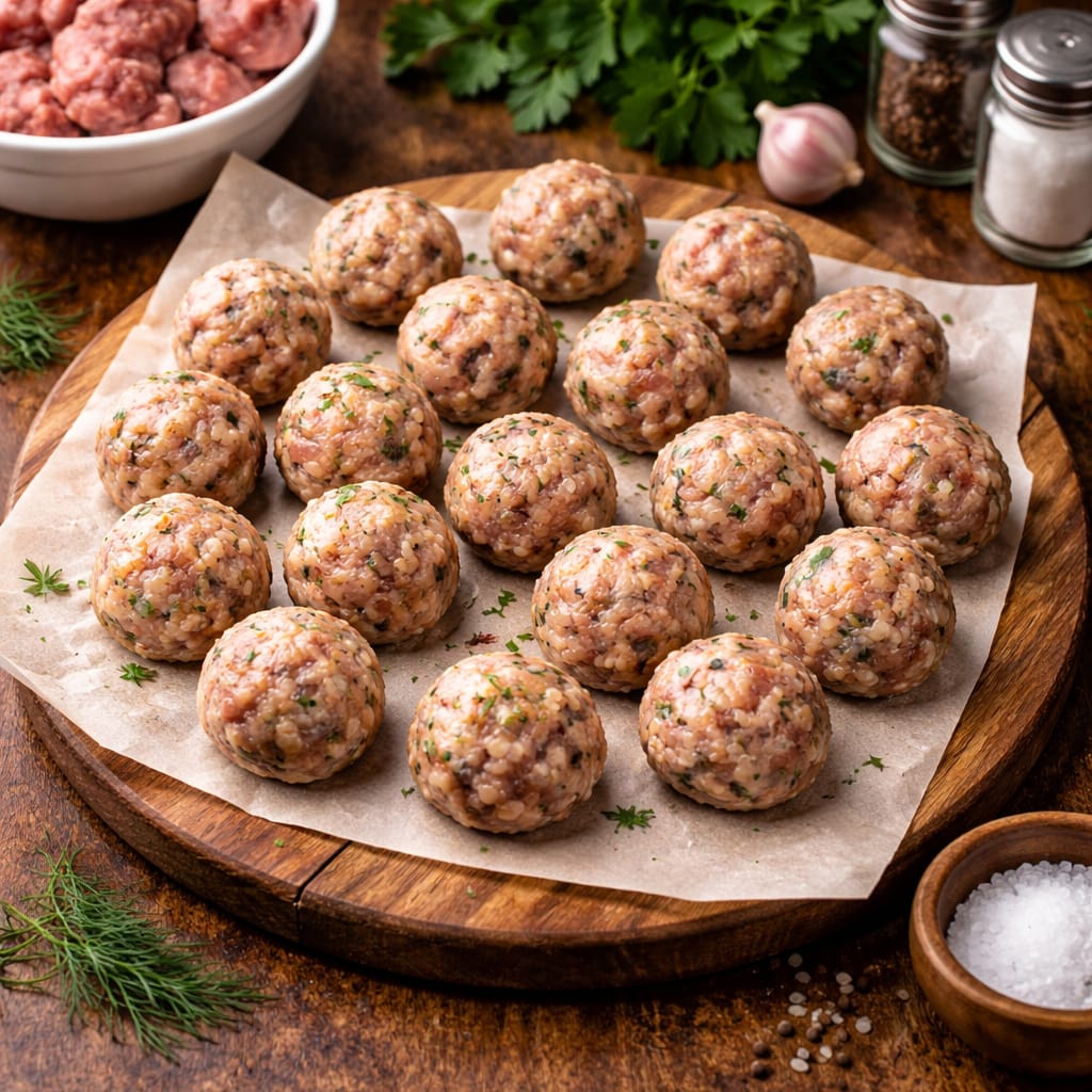 формирование мясных фрикаделек