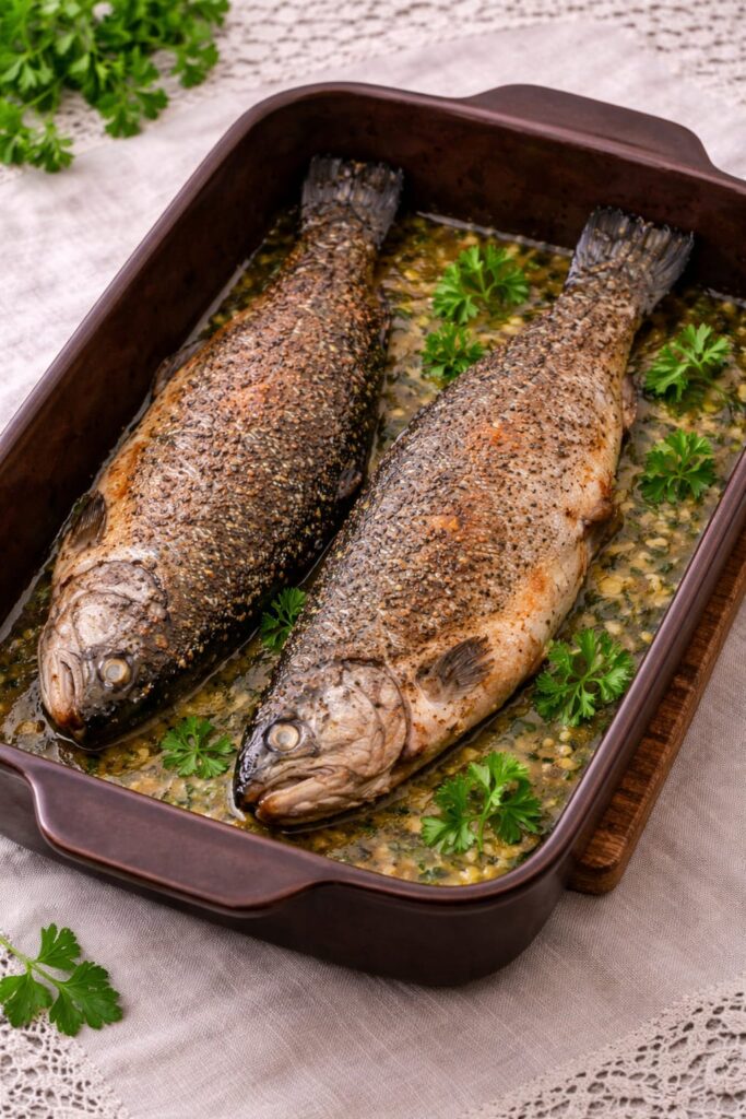 ручьевая форель запечённая в духовке в форме для запекания