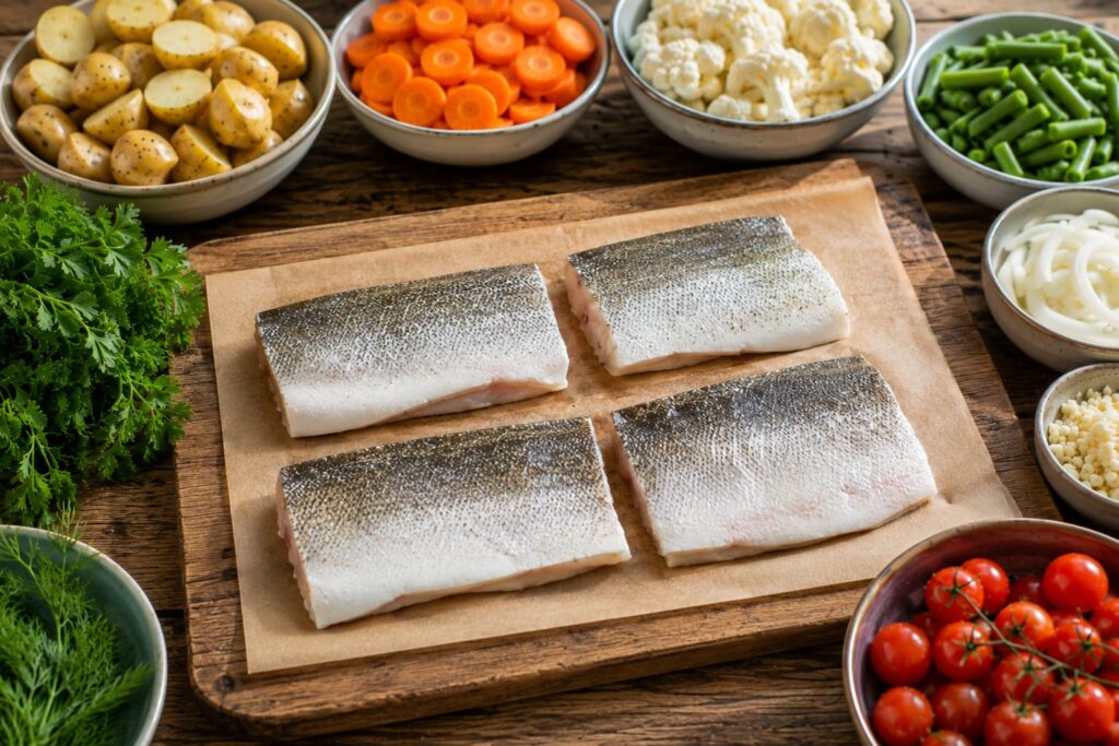 Філе судака для запікання з овочами