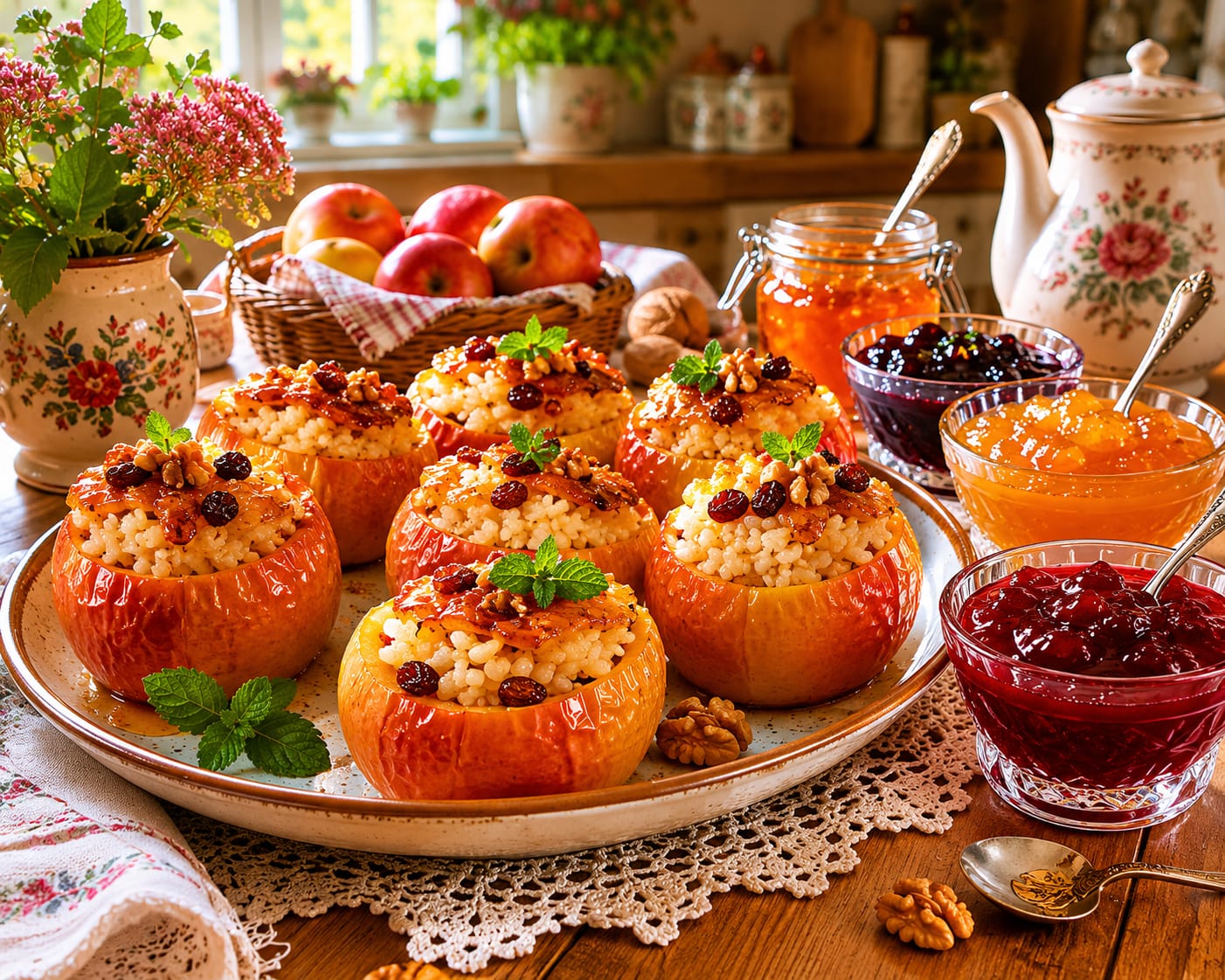 Яблоки, запечённые с рисом и орехами 6 Яблоки, запечённые с рисом и орехами