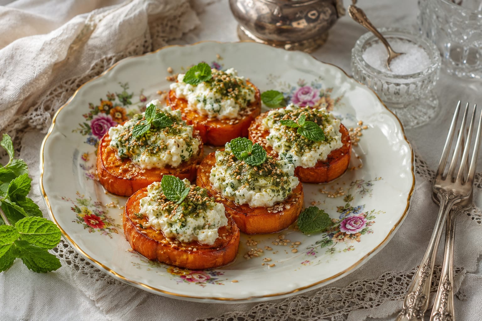 Батат запечённый с пряной фетой и кунжутом 5 Батат запечённый с пряной фетой и кунжутом