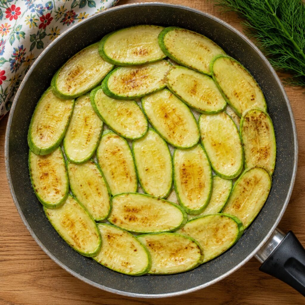 Кабачки обсмажуються на сковороді