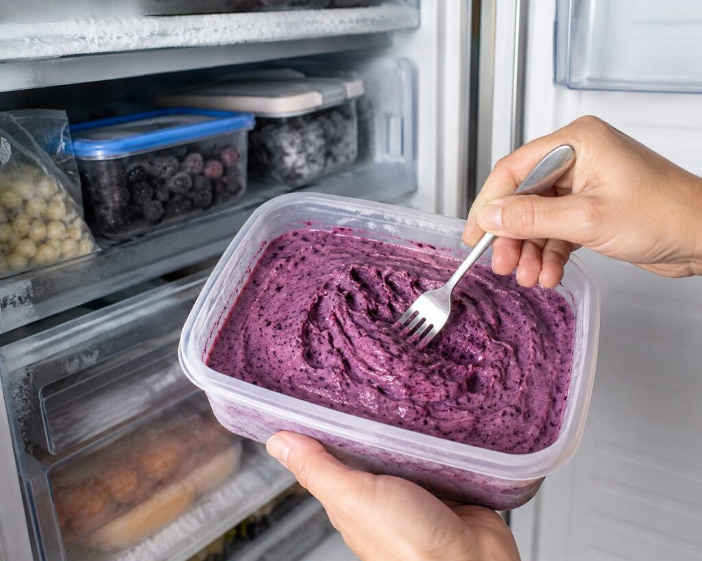 Заморожування сорбету в контейнері