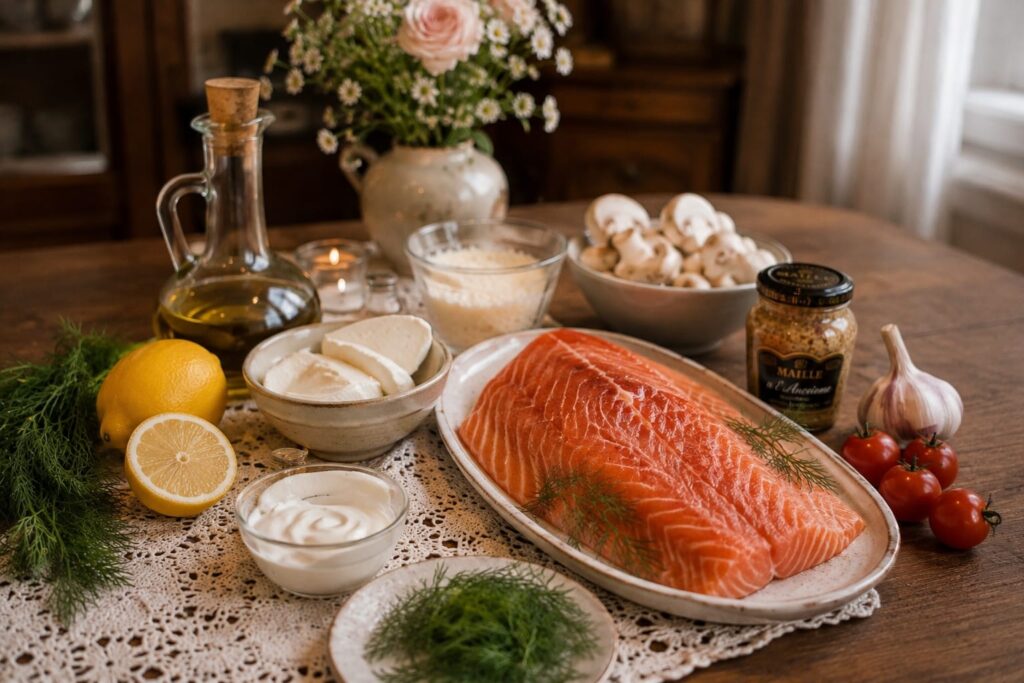 🐟 ПРАЗДНИЧНЫЙ ЛОСОСЬ-РУЛЕТ 12 Ингредиенты для праздничного лосося-рулета со сливочным сыром и укропом